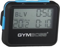 Gymboss Intervaltimer en Stopwatch - Zwart-Blauw met Zachte Coating