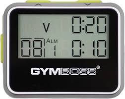 Gymboss Interval Timer en Stopwatch - Zilver/Gele Metallic