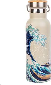 Hokusai Roestvrijstalen Dubbelwandige Waterfles 500ml