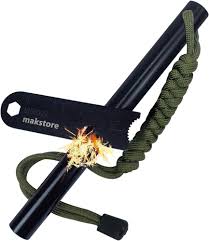 Vuurstarter Set met Paracord - 130 mm x 13 mm Vuursteen