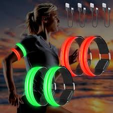 4x LED Reflecterende Armbanden met USB Opladen