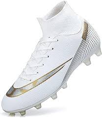 WOWEI Heren High Top Voetbalschoenen met Spike Cleats