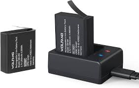 WOLFANG Actie Camera Batterijset - 2x1350mAh Oplaadbaar