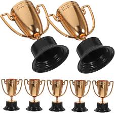 Mini Trofeeën Set voor Kinderen - 10 Stuks Gouden Awards